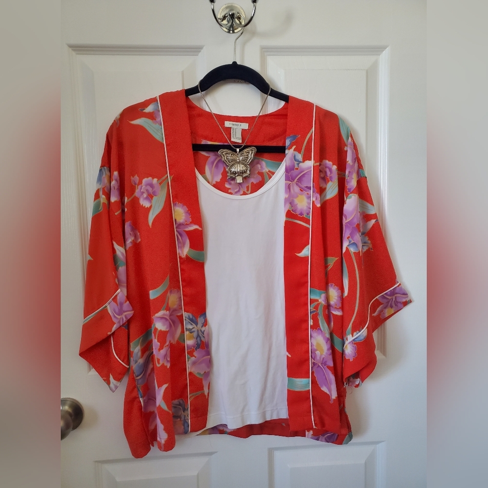 F21 Red Kimono Blouse